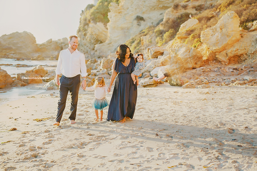 Little Corona del Mar beach session. Orange County family beach photography